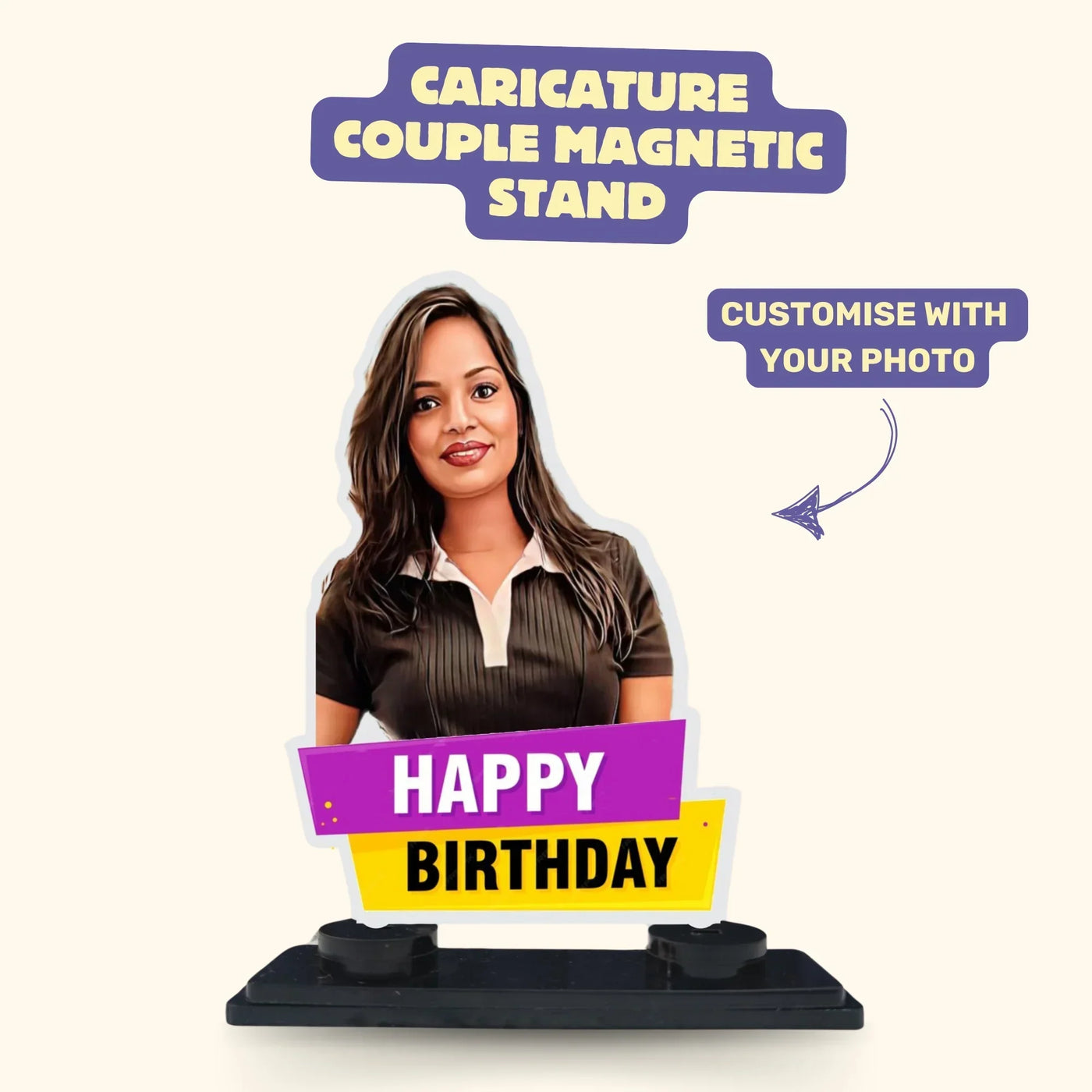 Your Gift Studio Happy Birthday Personalised Avtar Magnetic Stand