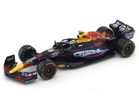 Bburago - 1/43 Scale Model - RedBull racing RB19 2023 Sergio Perez Miami GP Formula 1 Diecast Car Model