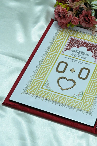 Star Design Nikah Nama Navy Blue & Red