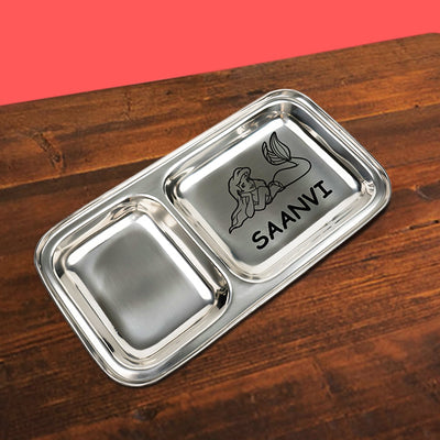Your Gift Studio Personalized 2 Sectioned Vada Pav Plate