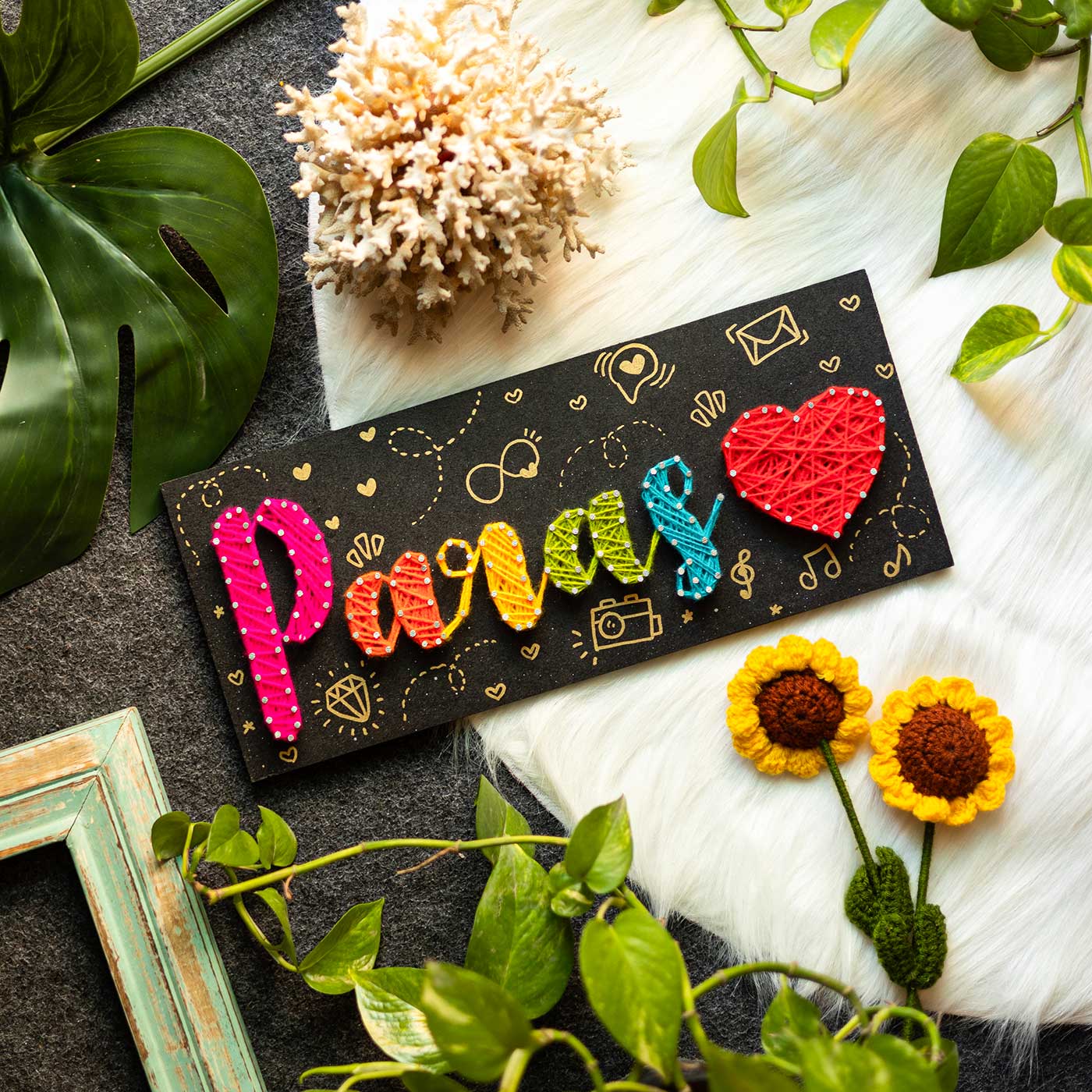 Personalized String Art Name Plate