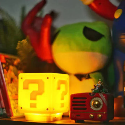 Super Mario Mini Question Block Night Light Lamp Coin Sounds with USB