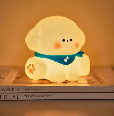 Cute Puppy 3D Silicon Touch Lamp - USB Chargeable