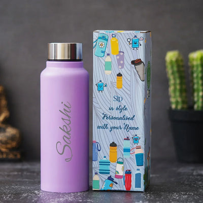 Personalized Classic Couple Water Bottle - Purple-DS7