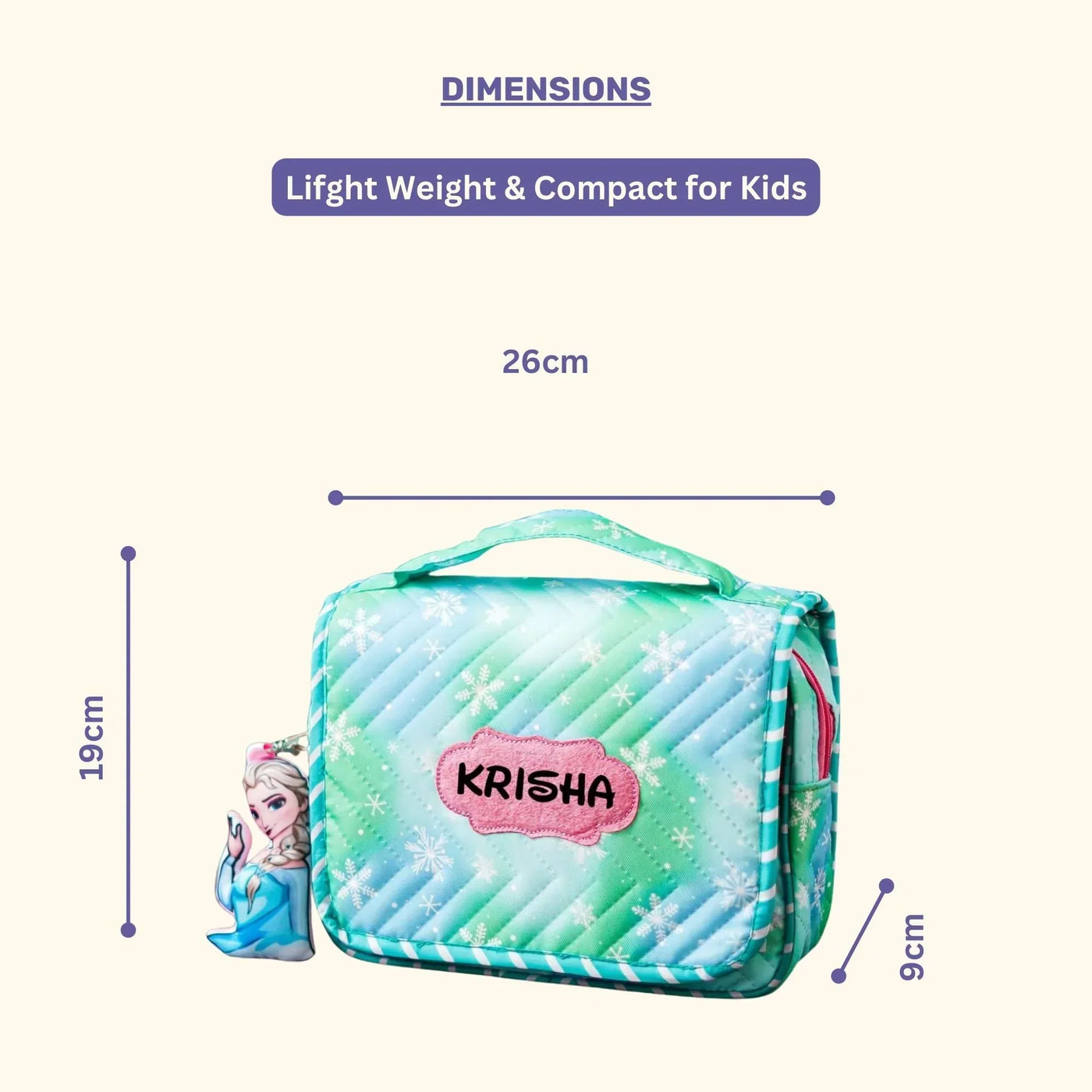 Your Gift Studio Frozen Inspired Customised Multipurpose Travel Kit For Kids (Green)