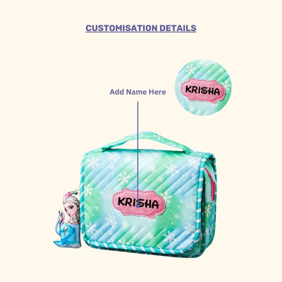 Your Gift Studio Frozen Inspired Customised Multipurpose Travel Kit For Kids (Green)