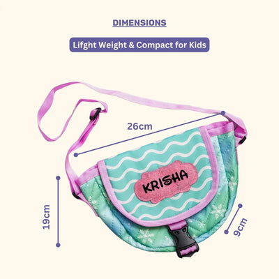 Your Gift Studio Frozen Print Kids Customised Sling Bag (Green)