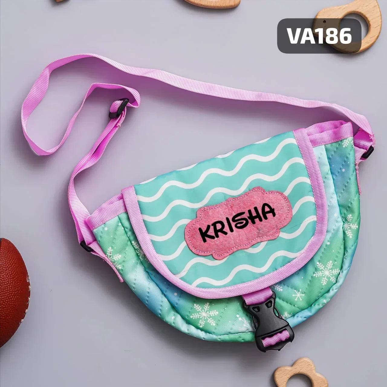 Your Gift Studio Frozen Print Kids Customised Sling Bag (Green)