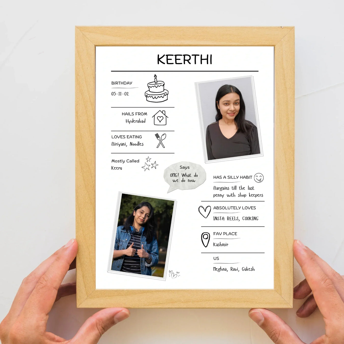 Your Gift Studio All About You Personalised Frame