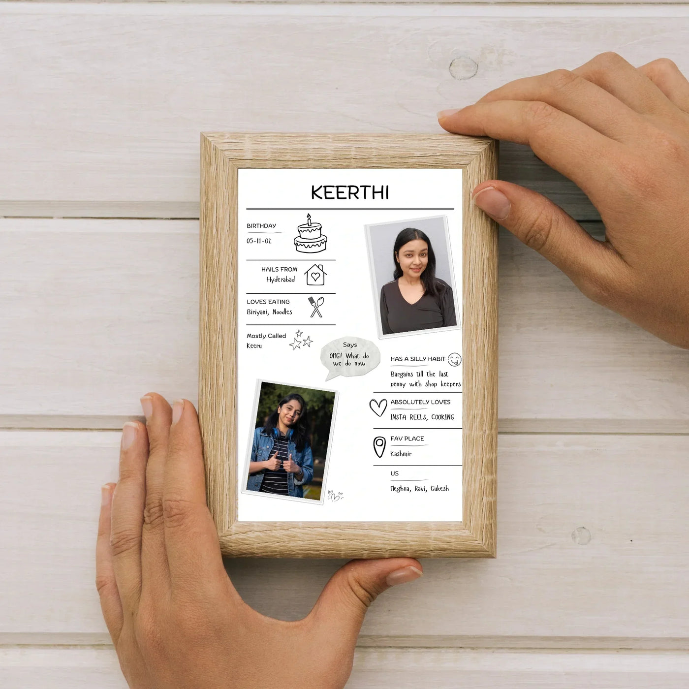 Your Gift Studio All About You Personalised Frame