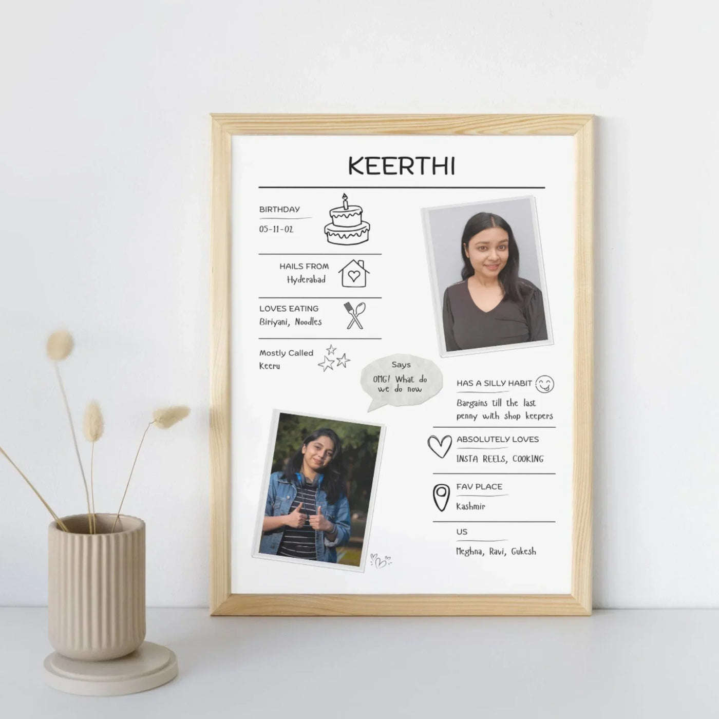 Your Gift Studio All About You Personalised Frame