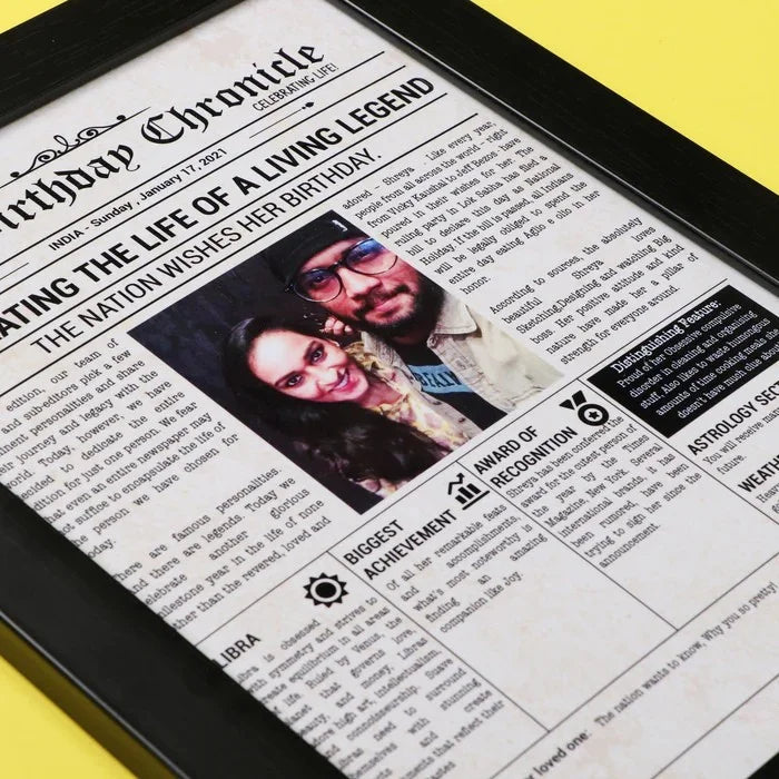 Your Gift Studio Birthday Chronicle Personalised Frame