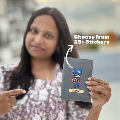 Mickey Mouse Print Personalised Nexon Passport Cover - Blue