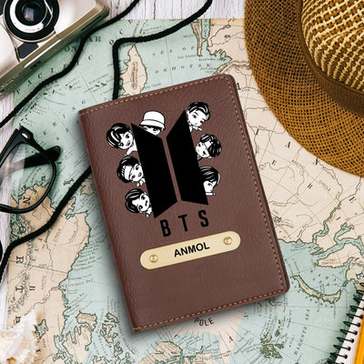 BTS Print Personalised Nexon Passport Cover - Brown