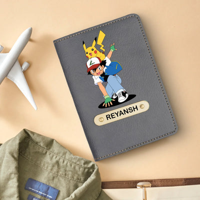 Pokemon Print Personalised Nexon Passport Cover - Grey