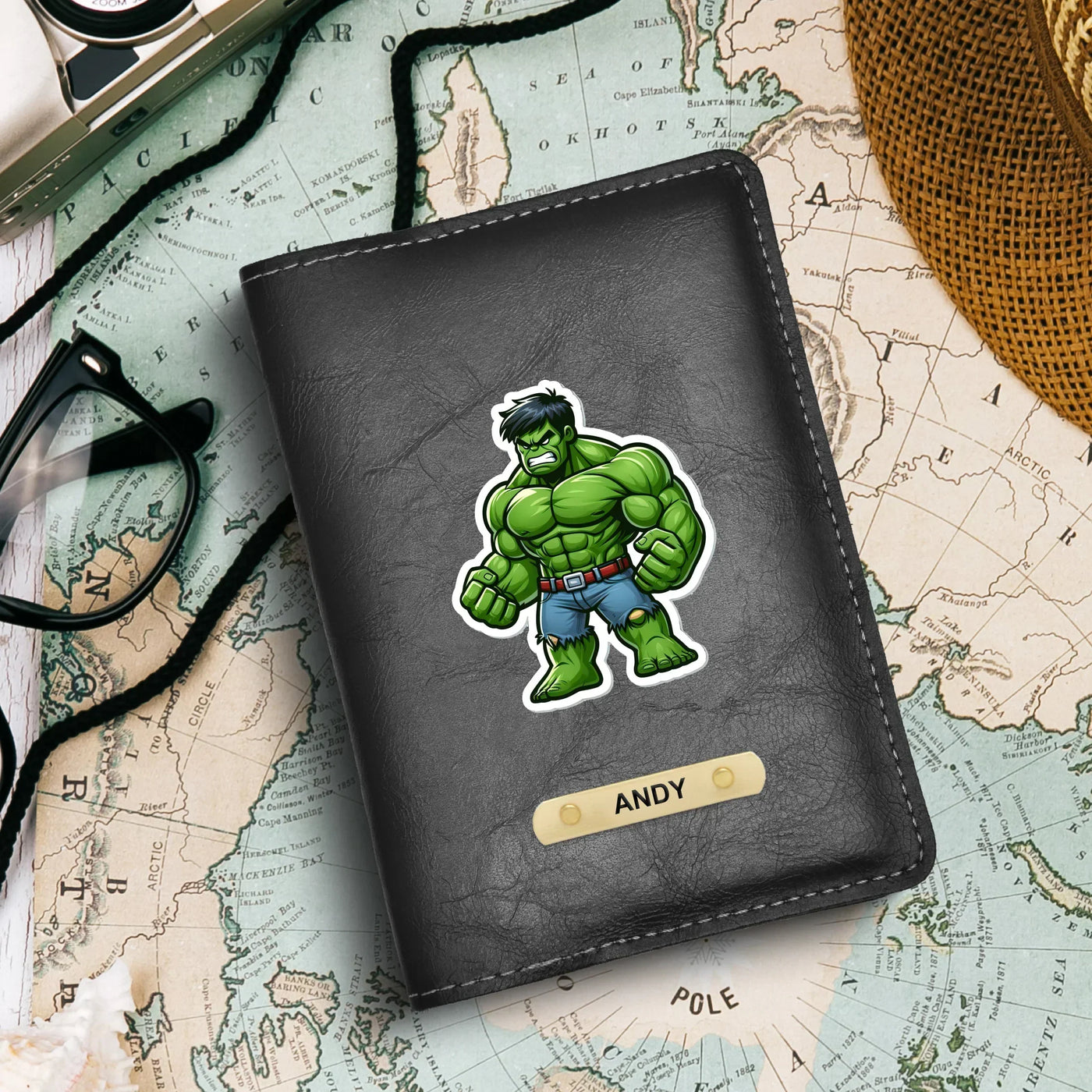 Hulk Print Personalised Nexon Passport Cover - Black