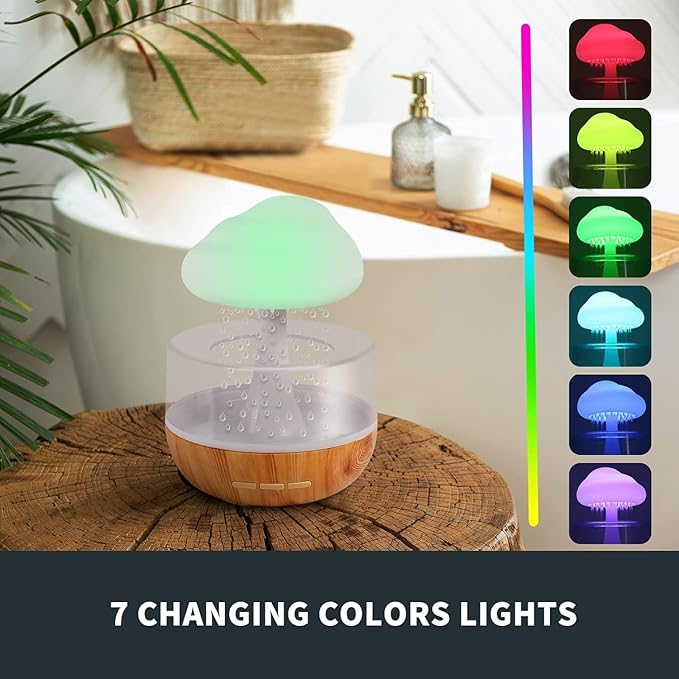 Rain Cloud Humidifier LED Lamp With Raindrop Sound