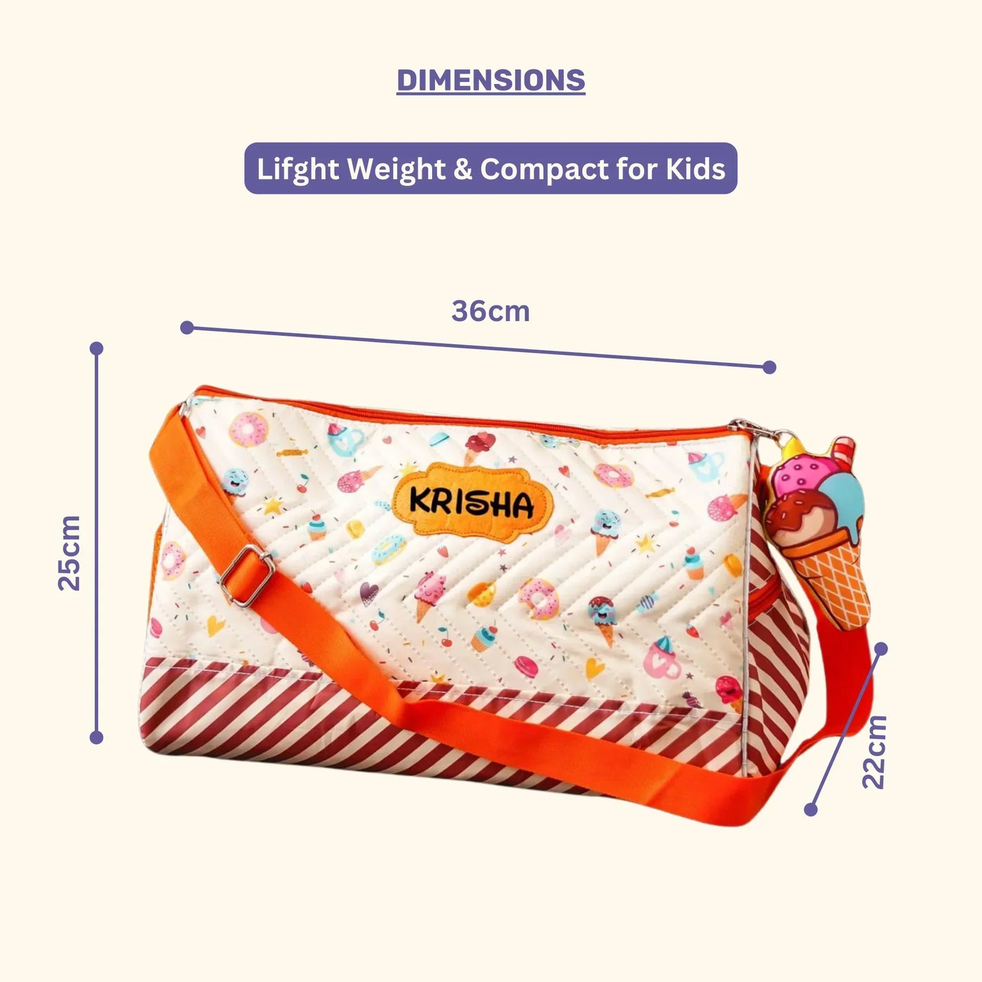 Your Gift Studio Ice Cream Print Kids Customised Duffle Bag 2.0