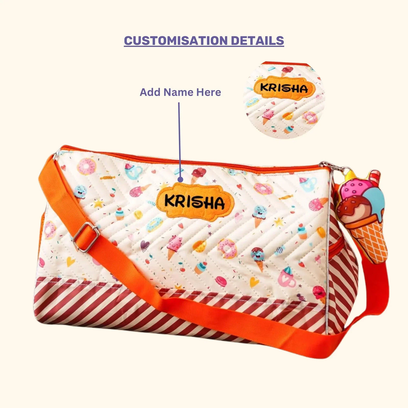 Your Gift Studio Ice Cream Print Kids Customised Duffle Bag 2.0