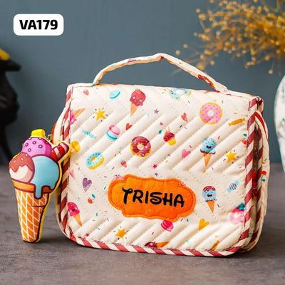 Your Gift Studio Ice Cream-Themed Customised Multipurpose Travel Kit For Kids (Orange)