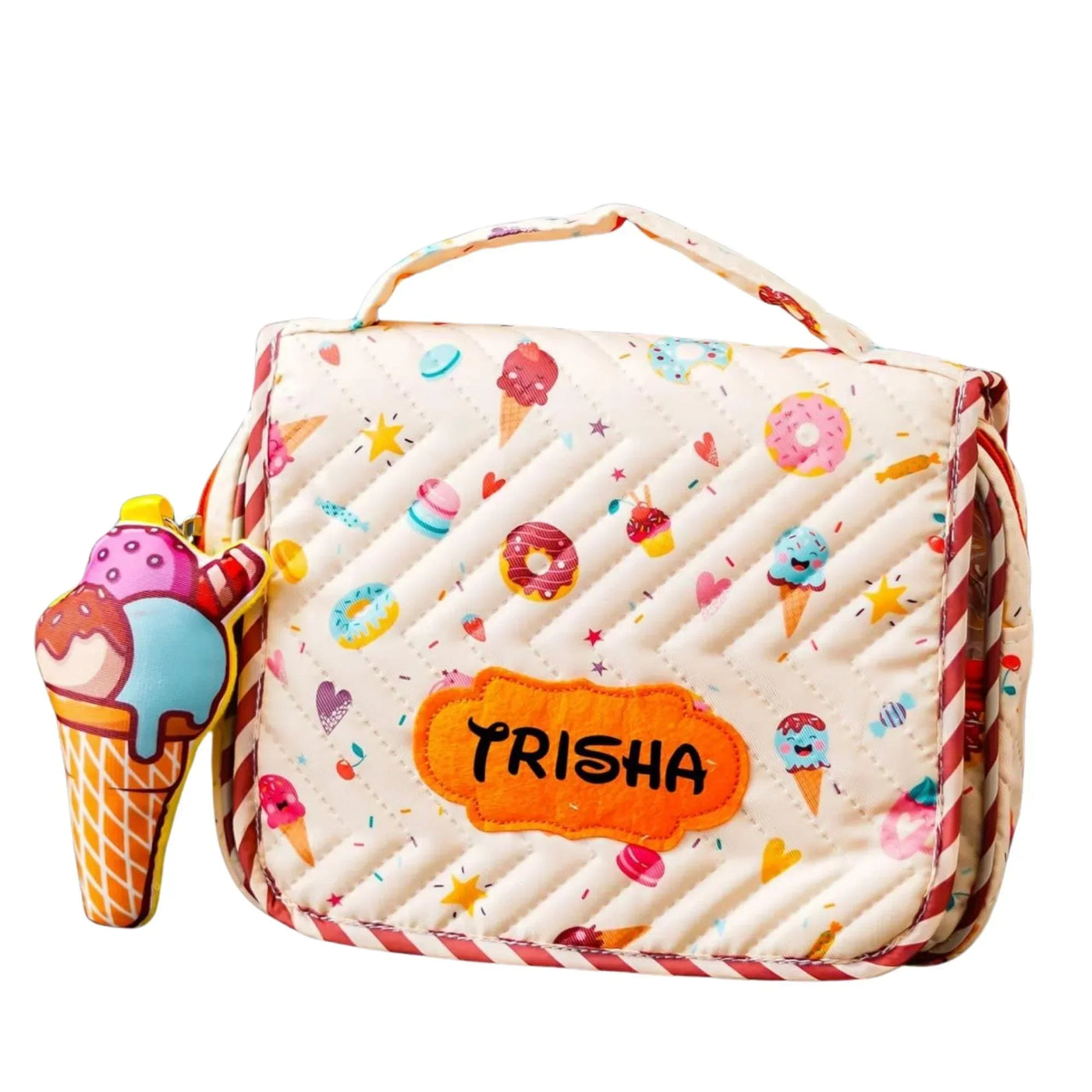 Your Gift Studio Ice Cream-Themed Customised Multipurpose Travel Kit For Kids (Orange)