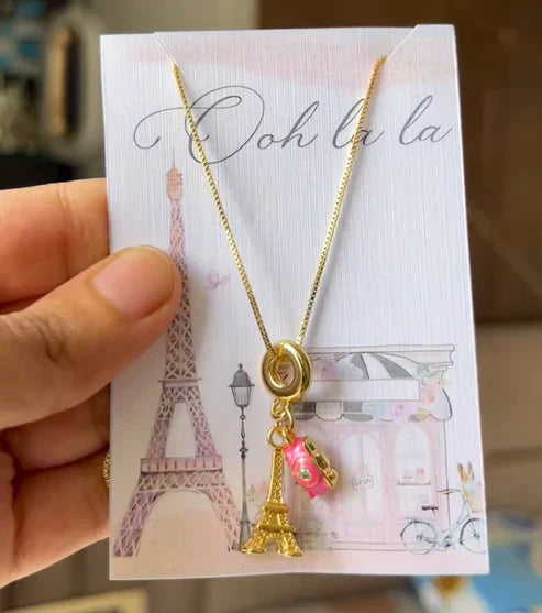 Paris at First Click Charm Necklace
