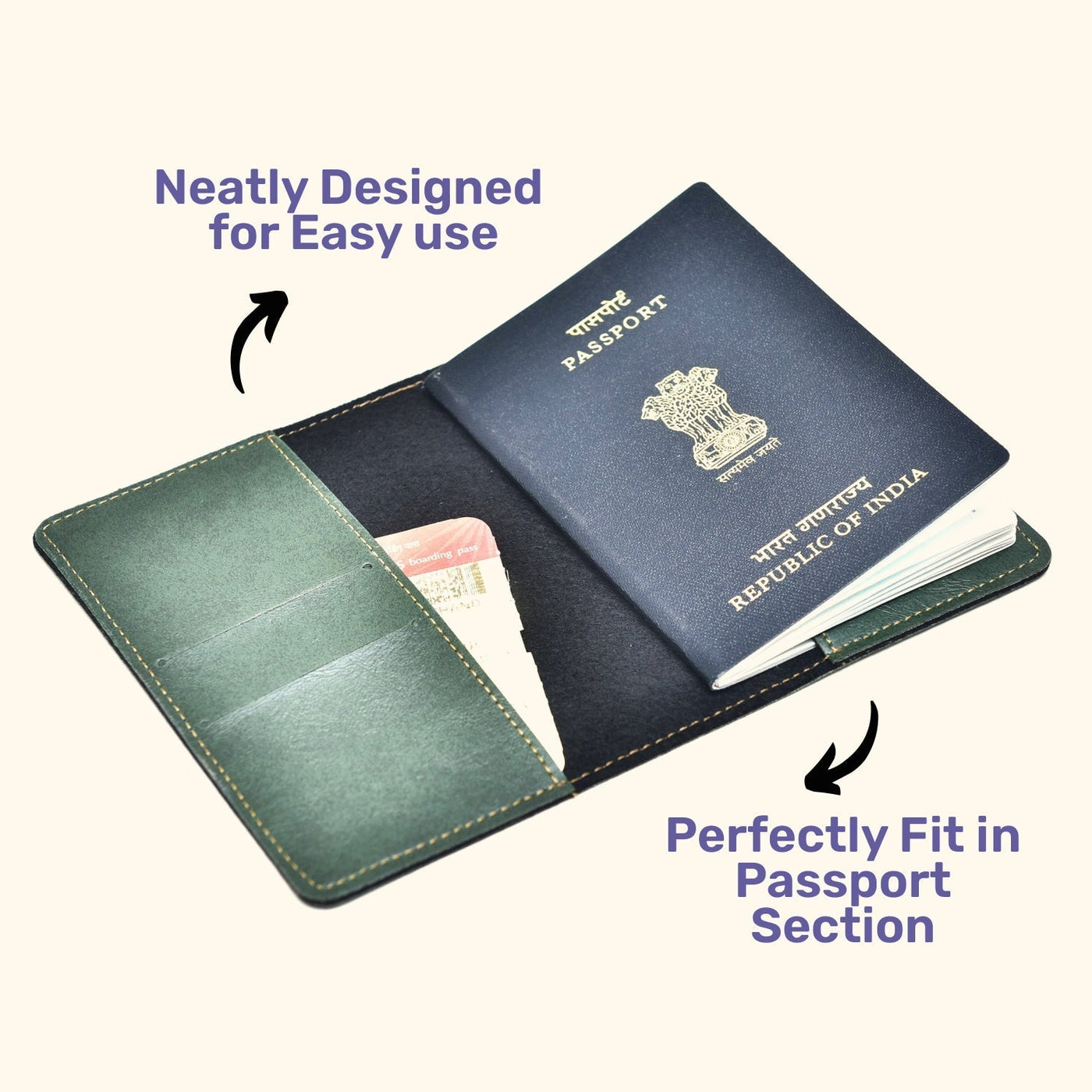 Travel Girl Print Personalised Nexon Passport Cover - Olive Green