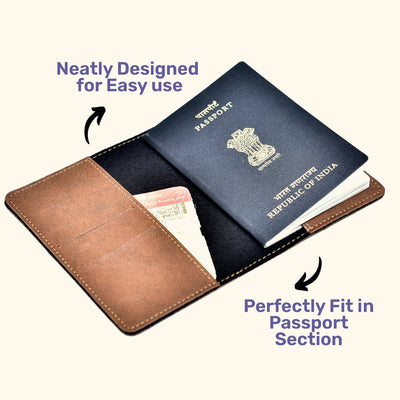Adventure Print Personalised Nexon Passport Cover - Brown