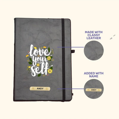 Love Your Self Printed Hard Cover Diary - Dark Grey