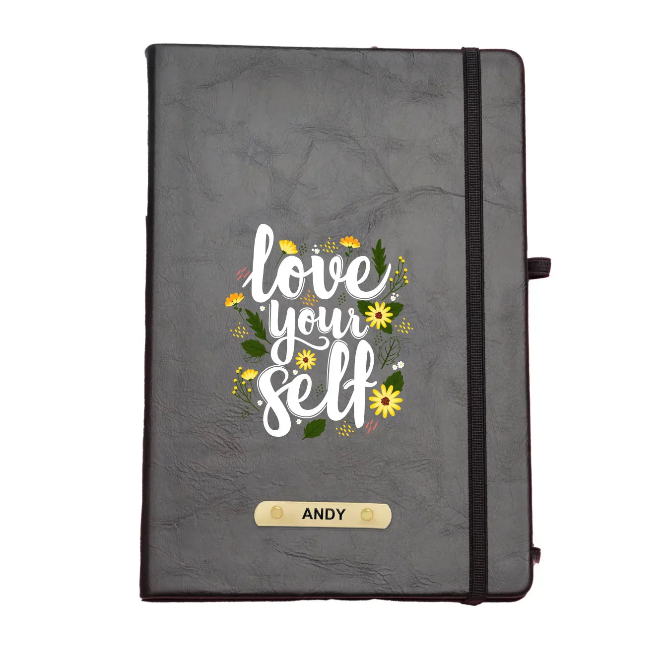 Love Your Self Printed Hard Cover Diary - Dark Grey