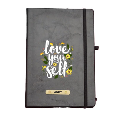 Love Your Self Printed Hard Cover Diary - Dark Grey