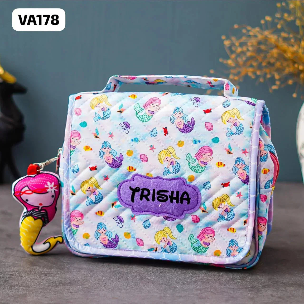 Your Gift Studio Mermaid Themed Customised Multipurpose Travel Kit For Kids (Purple)