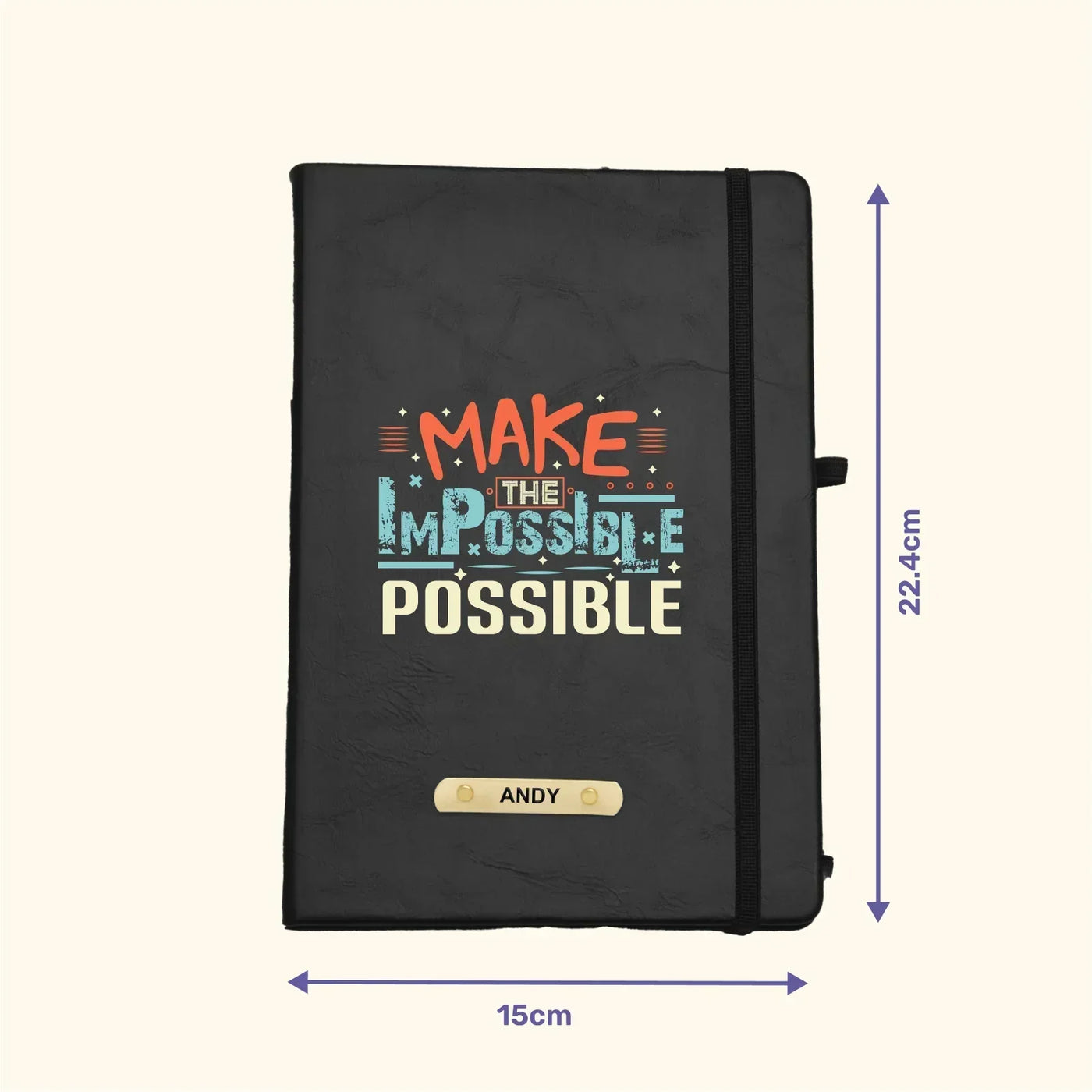 Make the Impossible Possible Hard Cover Diary - Black
