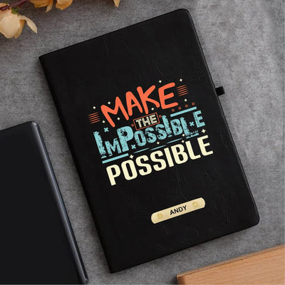 Make the Impossible Possible Hard Cover Diary - Black