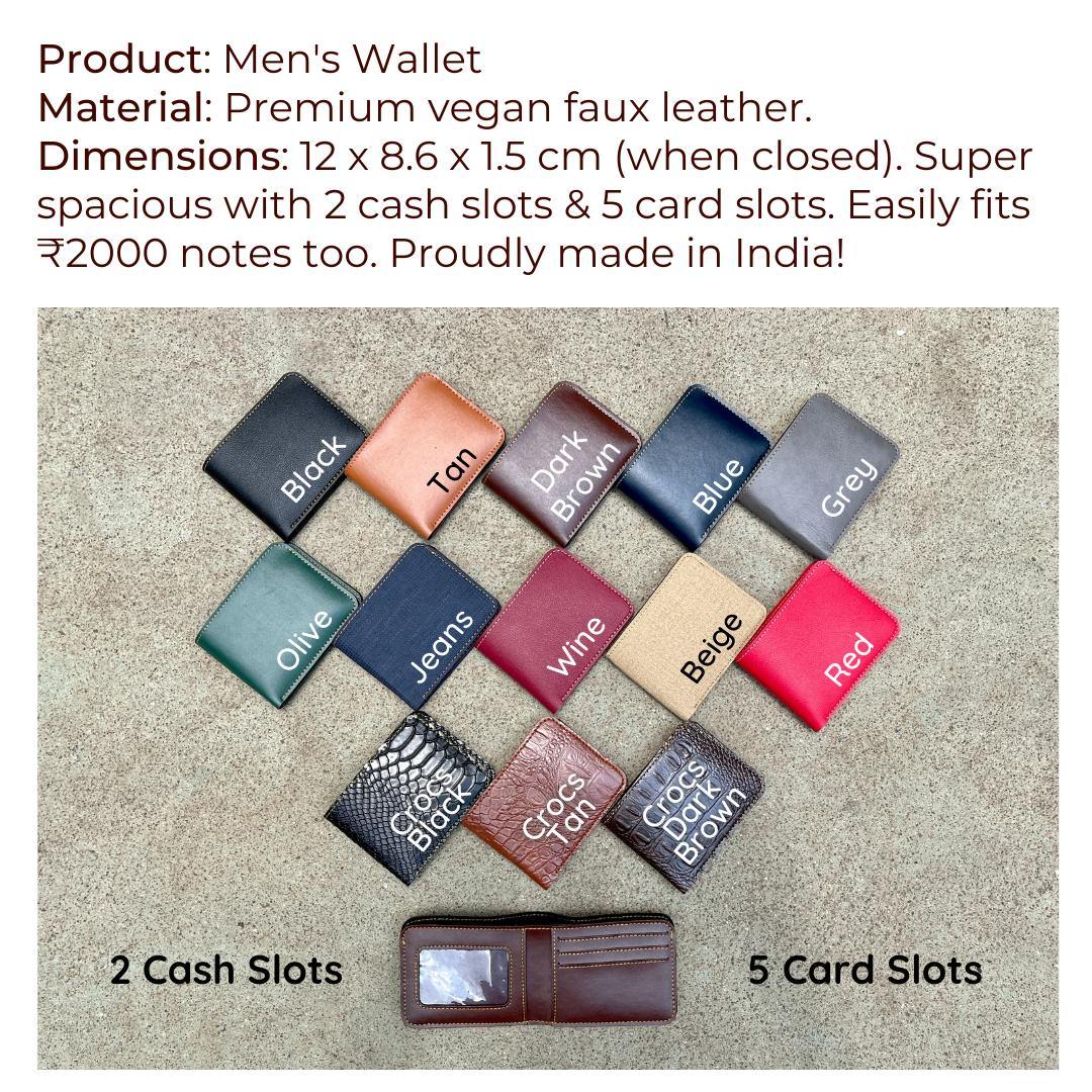 Personalised Mens wallet with Charm