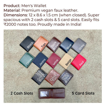 Personalised Mens wallet with Charm