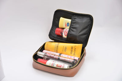 Personalized Mini make up kit + Sling bag - Tan