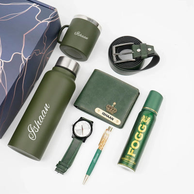 Personalised Brother (Bhai) Combo 8.0 - Olive Green