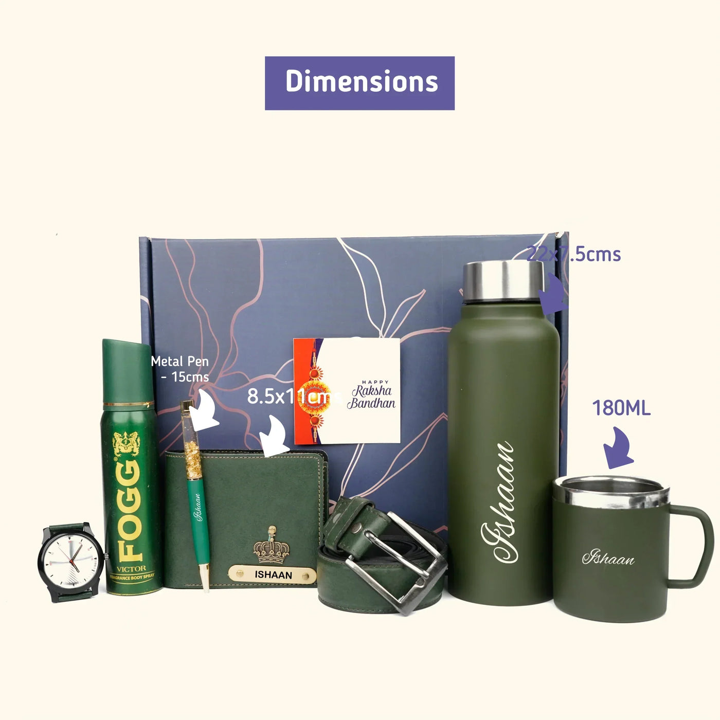 Personalised Brother (Bhai) Combo 8.0 - Olive Green