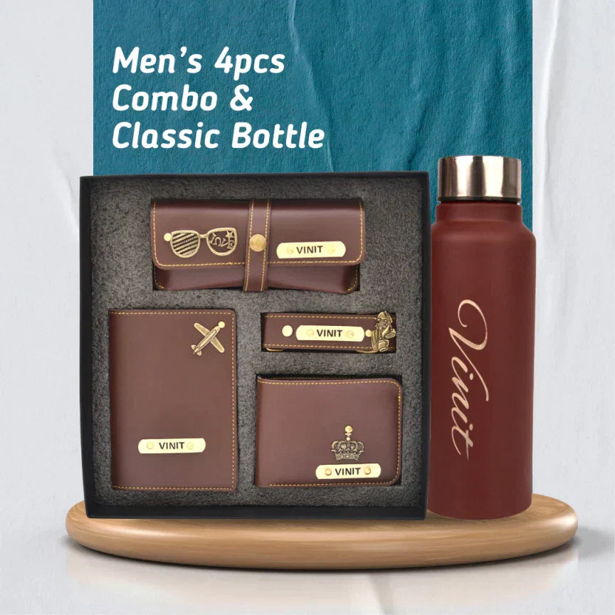 Customized Perfect Men's & Boys Combo - Brown
