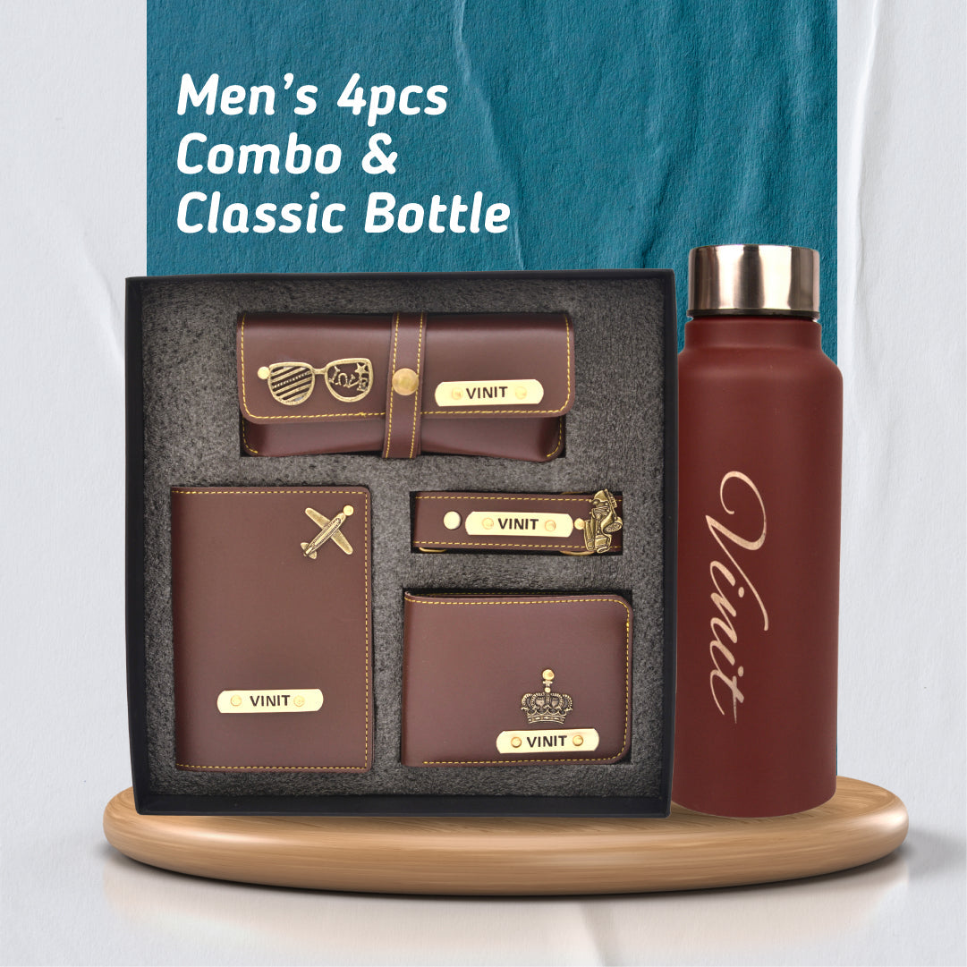 Customized Perfect Men's & Boys Combo - Brown