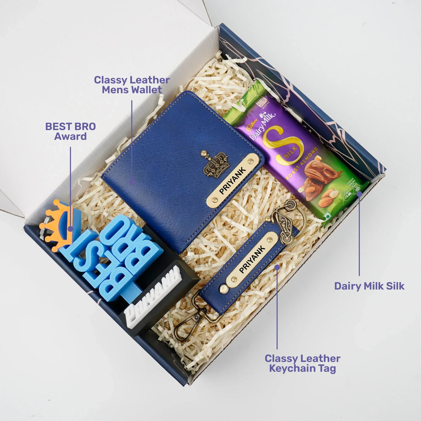 Personalised Brother (Bhai) Combo 7.0 - Royal Blue