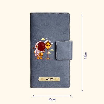 Next Stop Fun Printed Indian Travel Wallet -Dark Grey