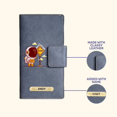 Next Stop Fun Printed Indian Travel Wallet -Dark Grey