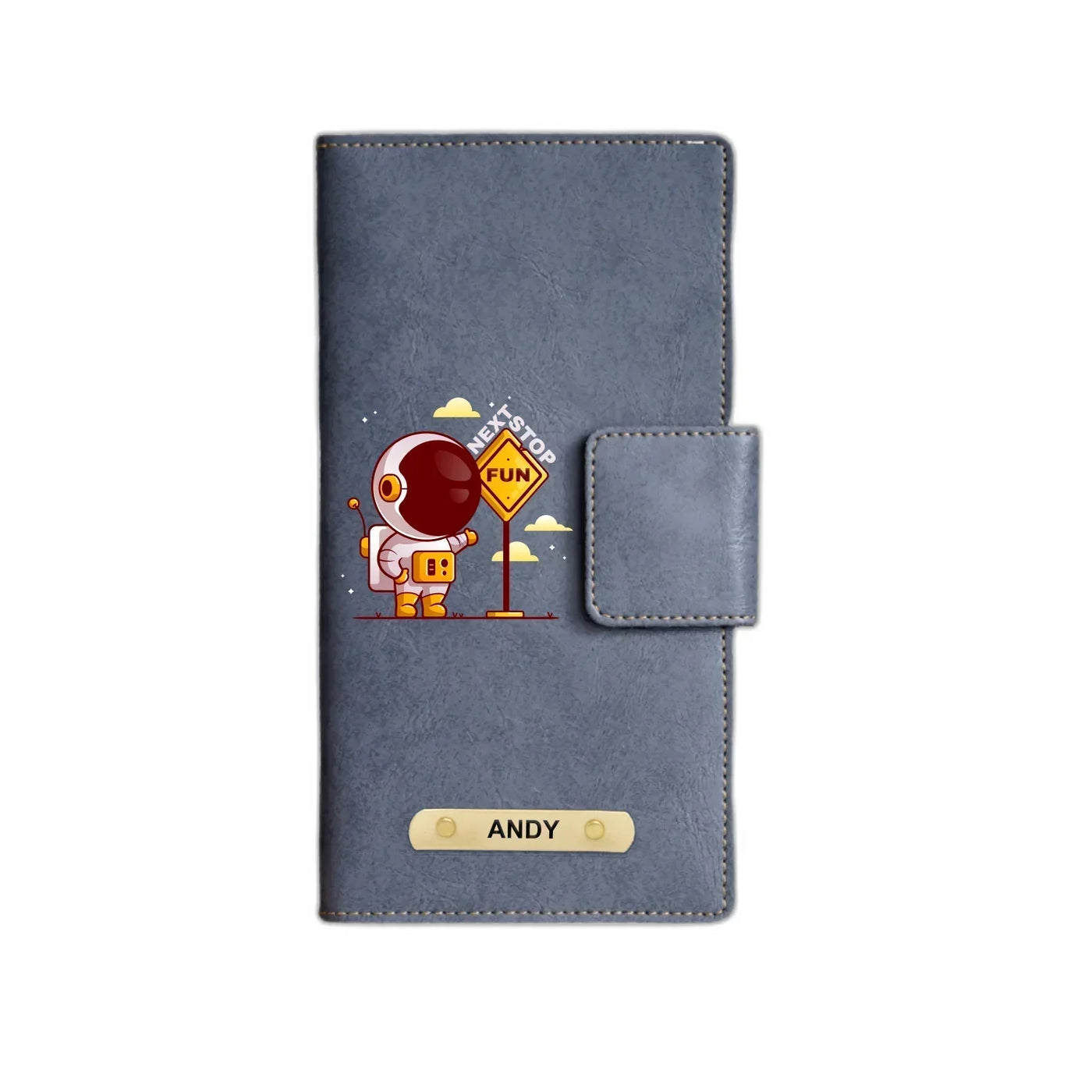 Next Stop Fun Printed Indian Travel Wallet -Dark Grey