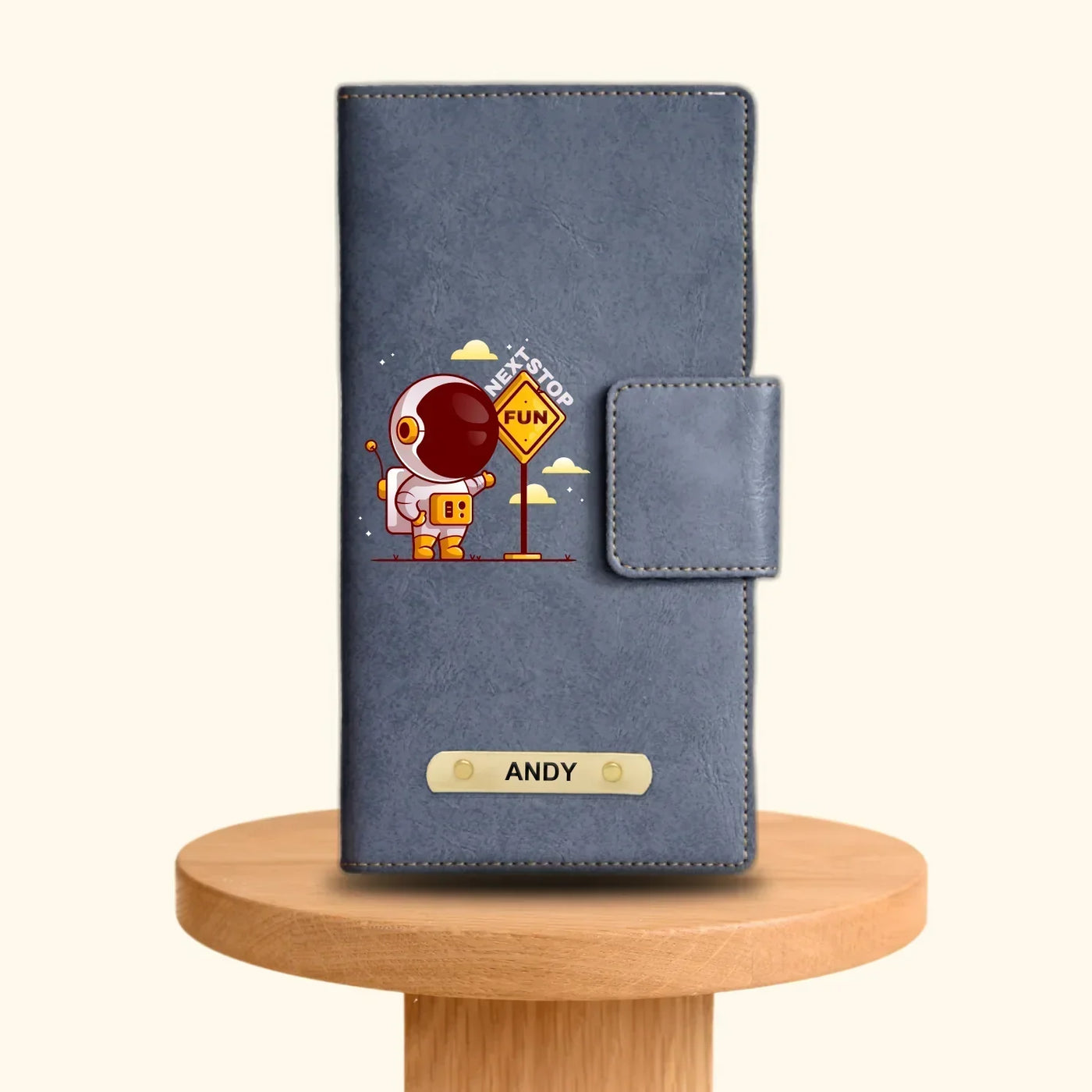 Next Stop Fun Printed Indian Travel Wallet -Dark Grey