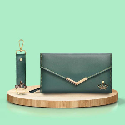 Default Charm Lady Wallet and Keychain - Green