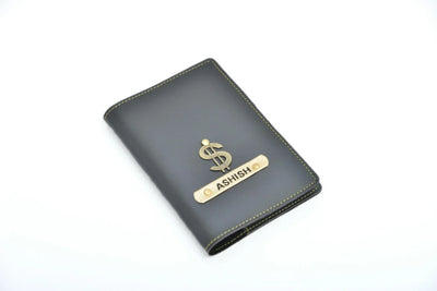 2024 Diwali Combo 5.0 (Classy Hardcover Diary + Faux Leather Keychain with Hook +  Faux Leather Passport Cover +  Faux Leather Eyewear + Unisex Sleek Wallet + Ferrero Rocher + Diya + Dryfruit Jar+ Classic Metal Pen) - Grey