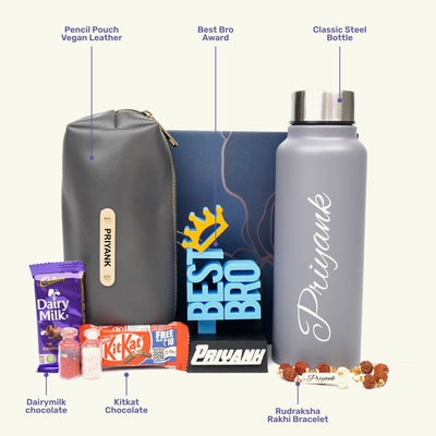 Personalise Kids Rakhi Combo 2.0 - Dark Grey