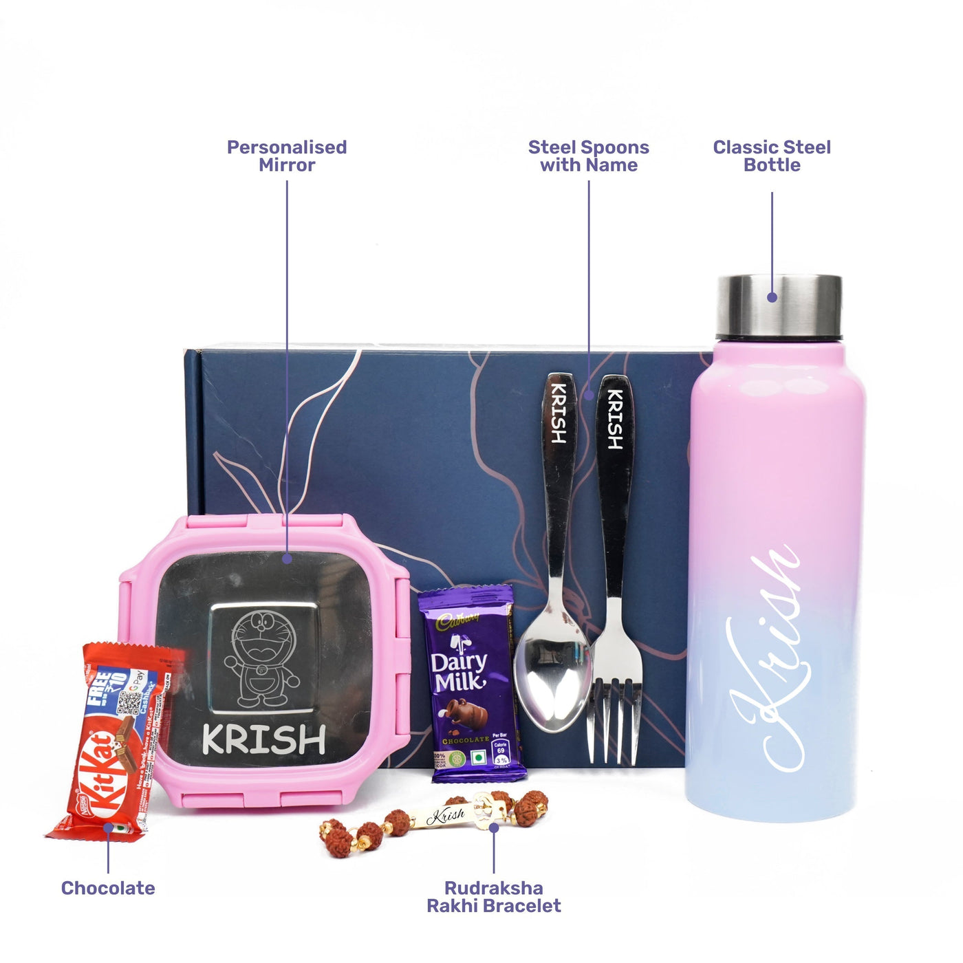 Personalise Kids Rakhi Combo 3.0 - Pink